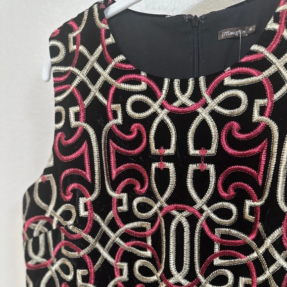 J. McLaughlin | Velvet Embroidered Holiday Dress | Size 14 - Picture 7 of 7